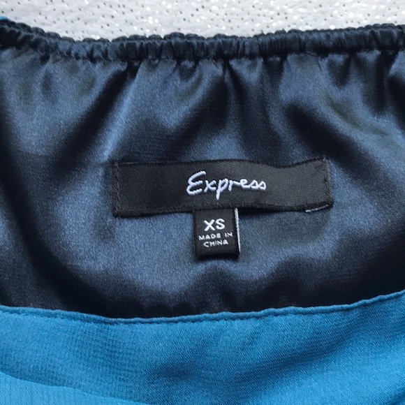 Stunning Teal Ombré colored Express Halter dress - Picture 4 of 5